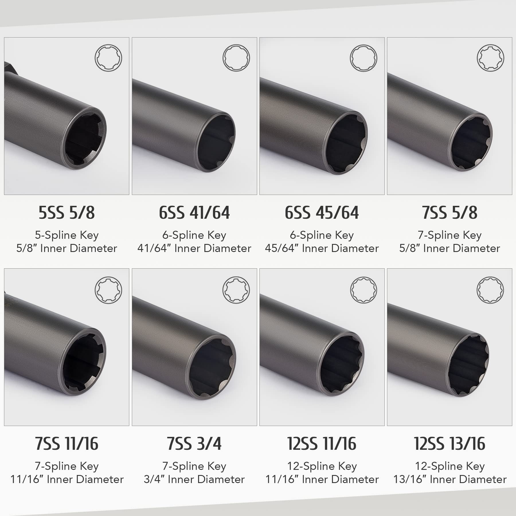 16pc Locking Lug Nut Master Key Set, SAE & Metric Wheel Lock Removal Kit for Removing Locking Spline Star Hex and Fluted Hex Lug Nuts, Thin Wall Spline Lug Nut Socket for Mechanics More