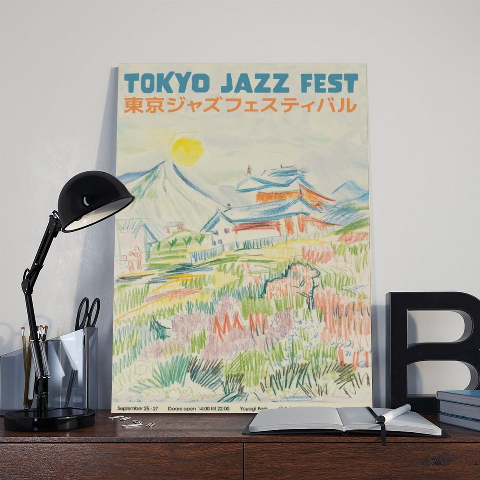 Poster su tela di Tokyo Jazz Festival, decorazione per camera da letto, ufficio, stanza, regalo, 60 x 90 cm
