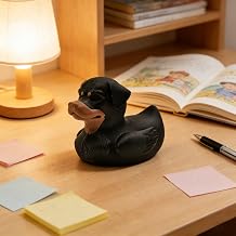 Unique Dog Duck Hybrid Figurine - Quirky Desktop Ornament, Novelty Office Desk Decoration, Humorous Gift for Dog Lovers (Black)
