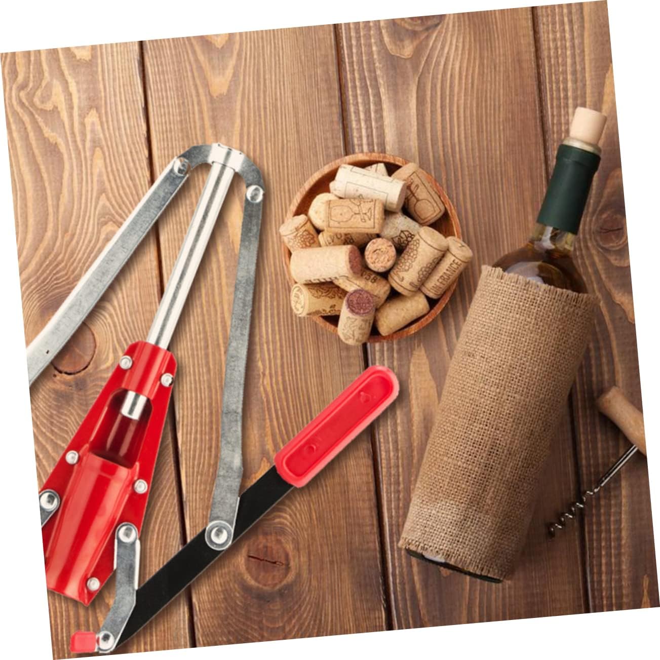 Handheld Wine Bottle Corker Metal Construction Plastic Handles Cork Remover
