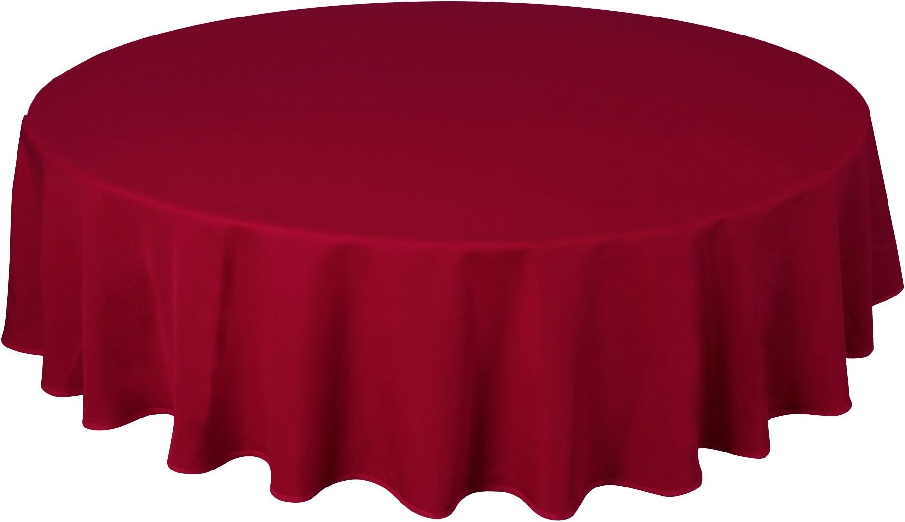Home Direct Quality Round Fabric Tablecloth Table Cover 180cm 70" Dark Red Bordeaux