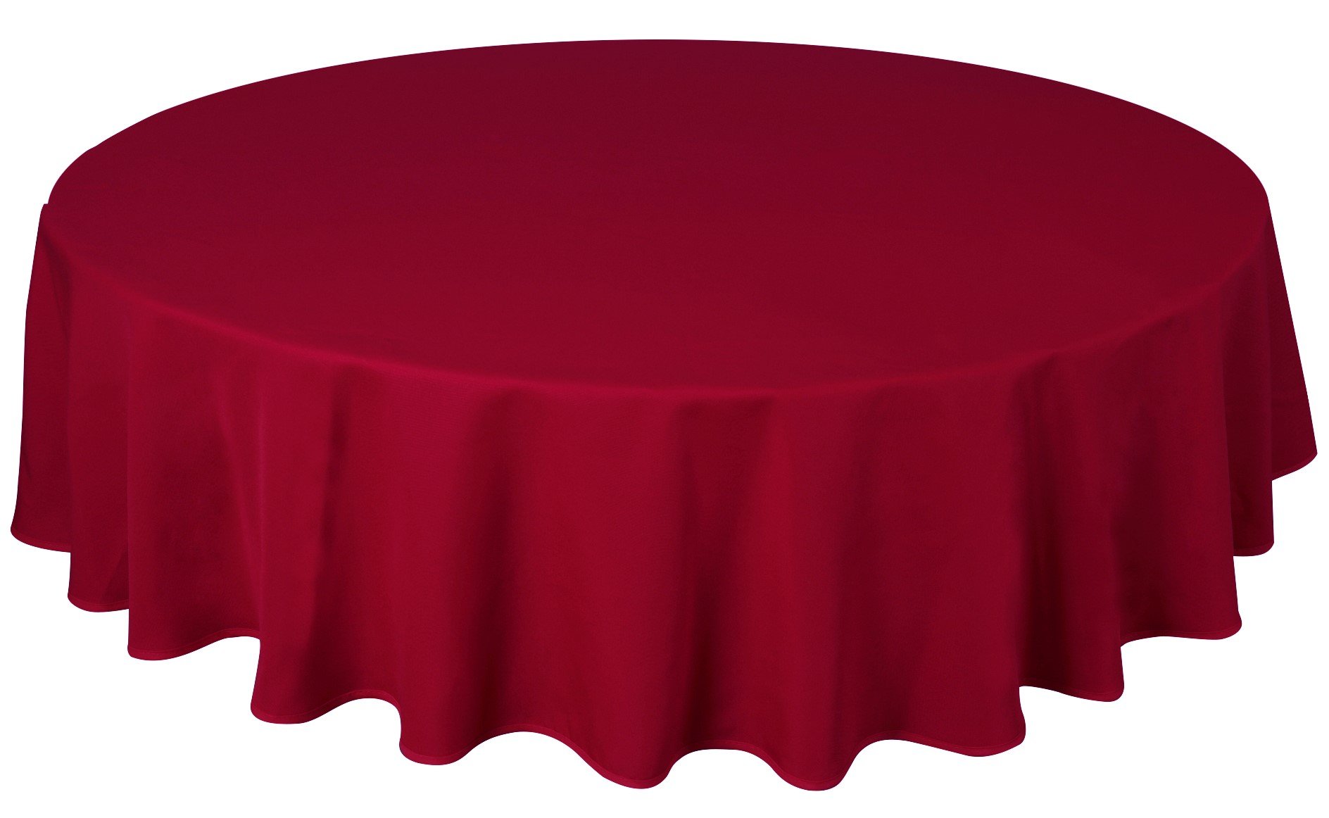 Home Direct Quality Round Fabric Tablecloth Table Cover 180cm 70" Dark Red Bordeaux