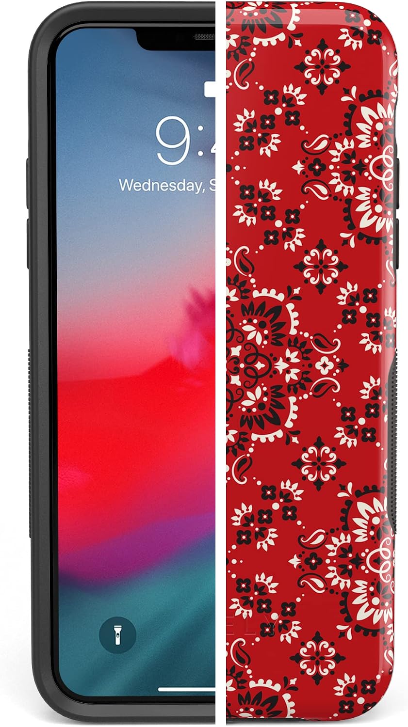 Casely iPhone 11 Pro Max Case | I'm with the Band | Red Bandana Print | Bold Protective Design