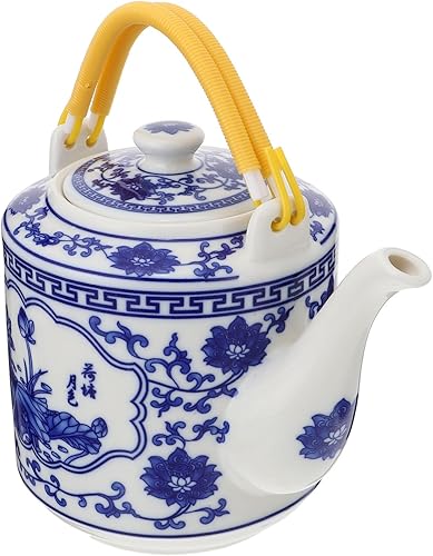 Veemoon 1pc Tetera Tetera Tetera para Té Suelto Ollas de Té Japonés Tetera Azul Tetera Porcelana Tetera Azul Tetera Sin Silbidos Hervidores Cerámica