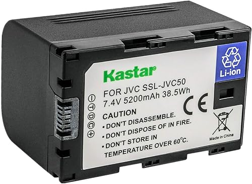 Kastar Reemplazo de batería para videocámaras JVC SSL-JVC50 y JVC GY-HMQ10, GY-LS300, GY-HM200, GY-HM600, GY-HM600E, GY-HM600EC, GY-HM650