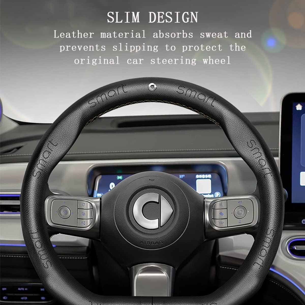 Funda Para Volante BAONITOU - Cómoda Y Antideslizante, Compatible Con Smart Fortwo/Forfour 450/451/453, Ideal Para Todo El Año