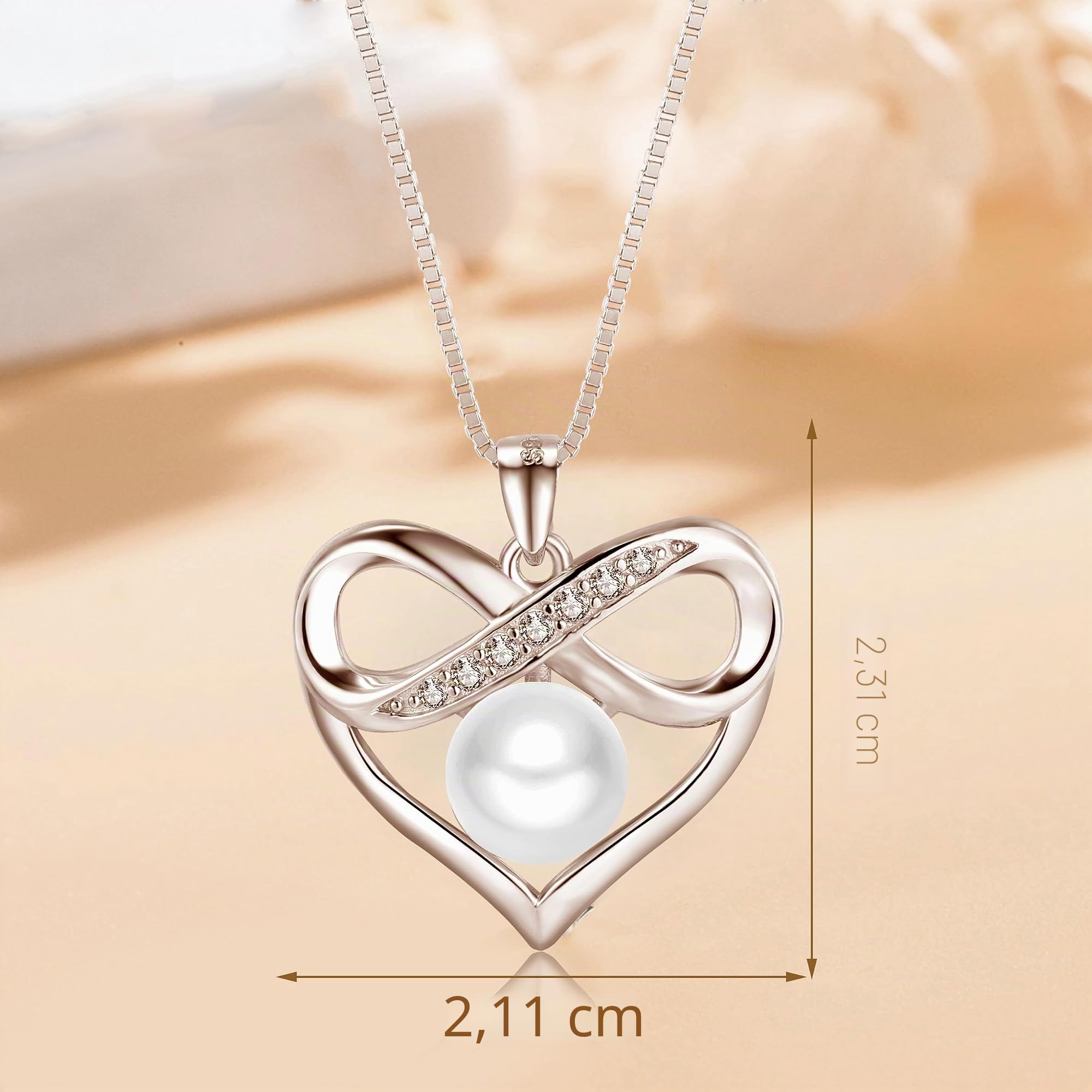 Perlenkette Schmuck - Geschenk für Weihnachten, Muttertag, Valentinstag, Jubiläum, Hochzeit, Geburtstag - Für Mama, Frau, Freundin