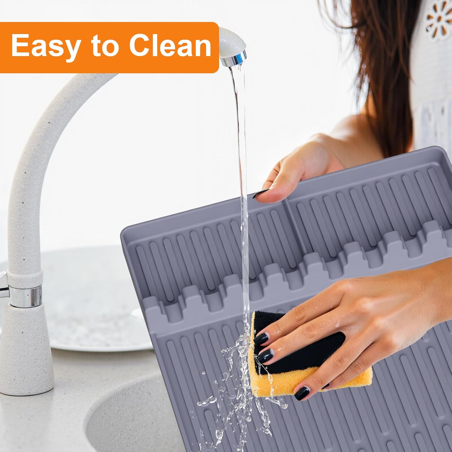 Grill Pad Compatible with Blackstone, Silicone Griddle Tools Mat, Heat Resistant Spatula Mat, BBQ Grill Tool Pad, Blackstone Griddle Accessories for Kitchen, Cooking & Countertop(Grey) - Image 5