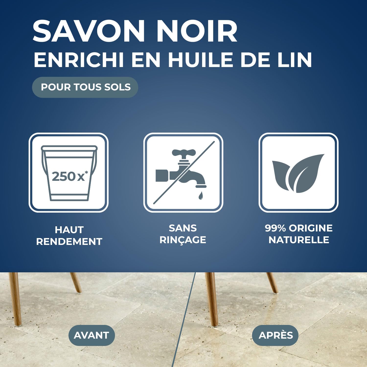 STARWAX Savon noir à l'huile de lin pour les sols intérieurs 5L | Nettoie et fait briller carrelage parquet PVC béton ciré et tomettes, nourrit terres cuites et pierres, sans rinçage