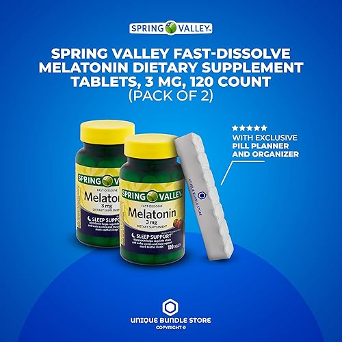 Miniatura 2 de Spring Valley, Melatonina 3 mg, suplemento dietético de disolución rápida con sabor a fresa, ayuda natural para dormir para tabletas de adultos, 120