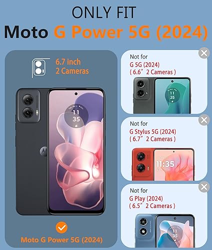 Miniatura 2 de FNTCASE Funda para Motorola Moto G-Power-5G-2024: funda protectora de doble capa resistente para teléfono celular a prueba de golpes con parte