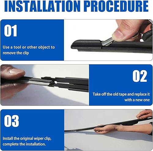 Miniatura 6 de jeseny Tira de repuesto para limpiaparabrisas de automóvil 4 piezas de silicona sin marco de 24 pulgadas ajustable impermeable sin hueso accesorios