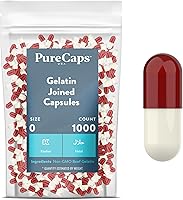 Vista 10 de PurecapsUSA – Empty Gelatin Pill Capsules Size 0 1,000 Joined Pills Black/Blue Non-GMO Certified SLS, Gluten, Preservative Free
