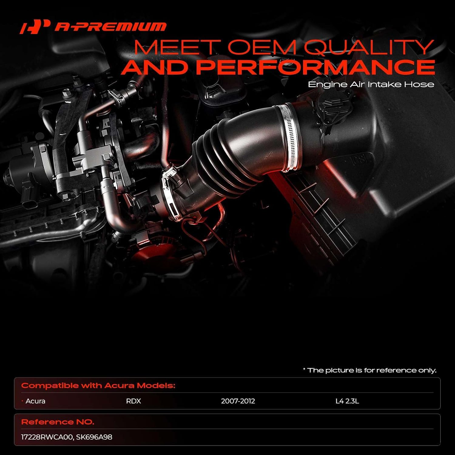 A-Premium Engine Air Cleaner Intake Hose Tube with Clamps