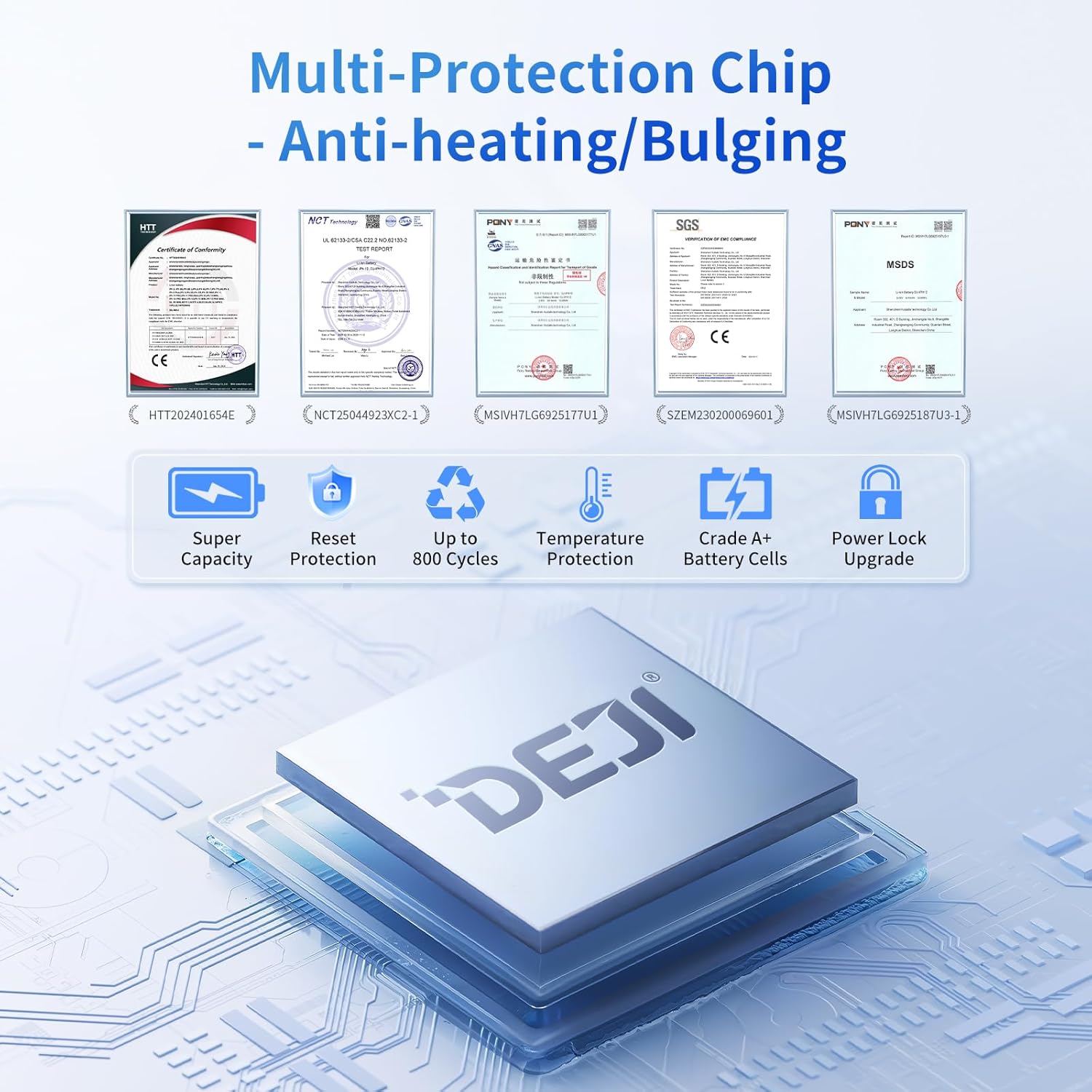 Deji for iPhone 12/12 Pro Battery Replacement, 3310mAh High Capacity Rechargeable Diagnostic Battery for iPhone 12/12Pro with Full Tool Kit, No Pop-up/Unknown Part