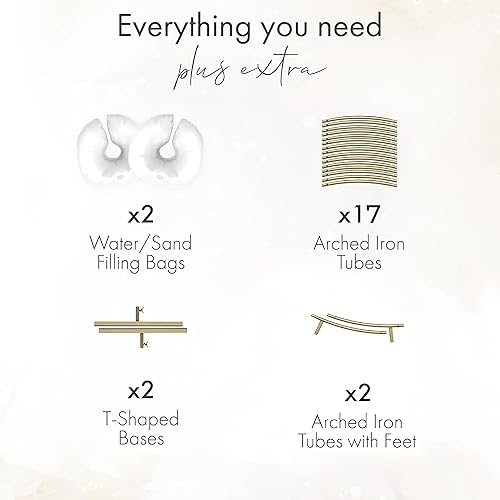 Miniatura 3 de Soporte de telón de fondo redondo de 7.2 pies - Soporte de fondo circular para arco de globo dorado - Soporte de fondo de arco de boda de metal -