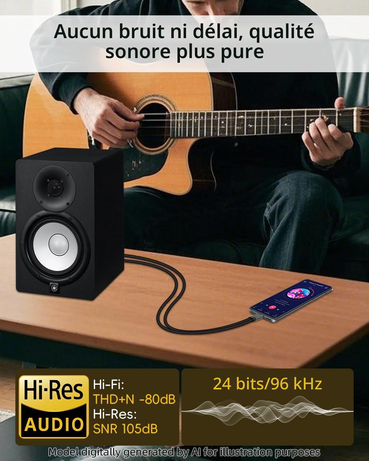 GELRHONR Câble audio mâle USB C vers Dual XLR, câble d'alimentation stéréo de type C à 2 XLR de 3,3 pieds pour amplificateur de puissance, haut-parleur, mélangeur audio et plus