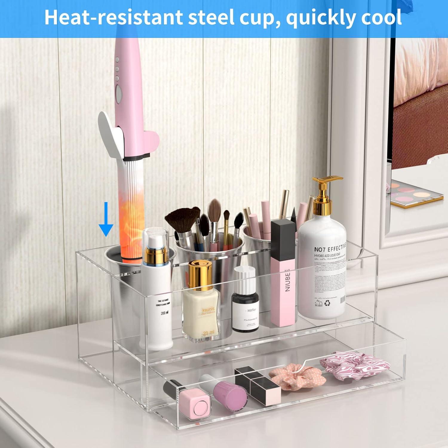 Buy NIUBEE Hair Tool Organizer, Clear Acrylic Hair Dryer and Styling