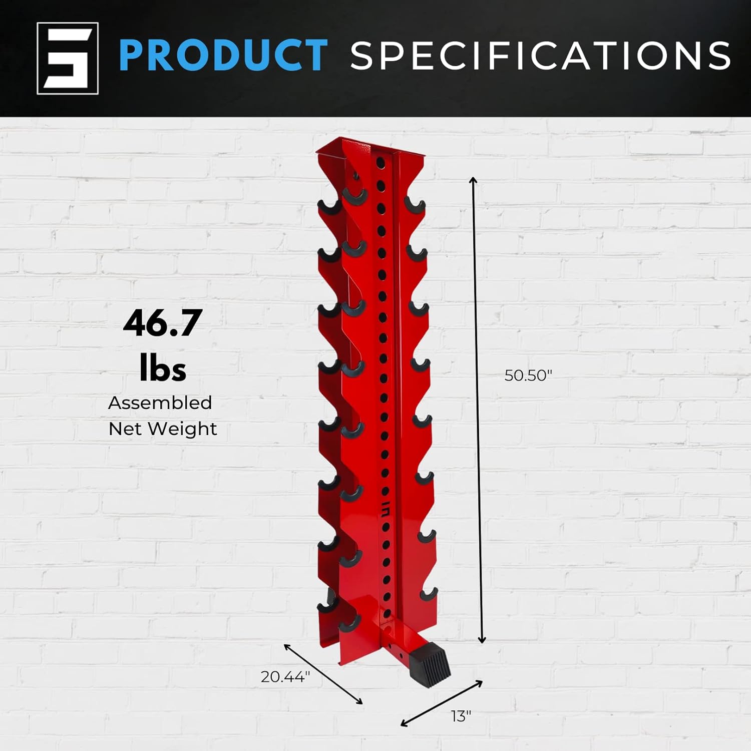 8-Tier Vertical Dumbbell Storage Rack - DBRK8