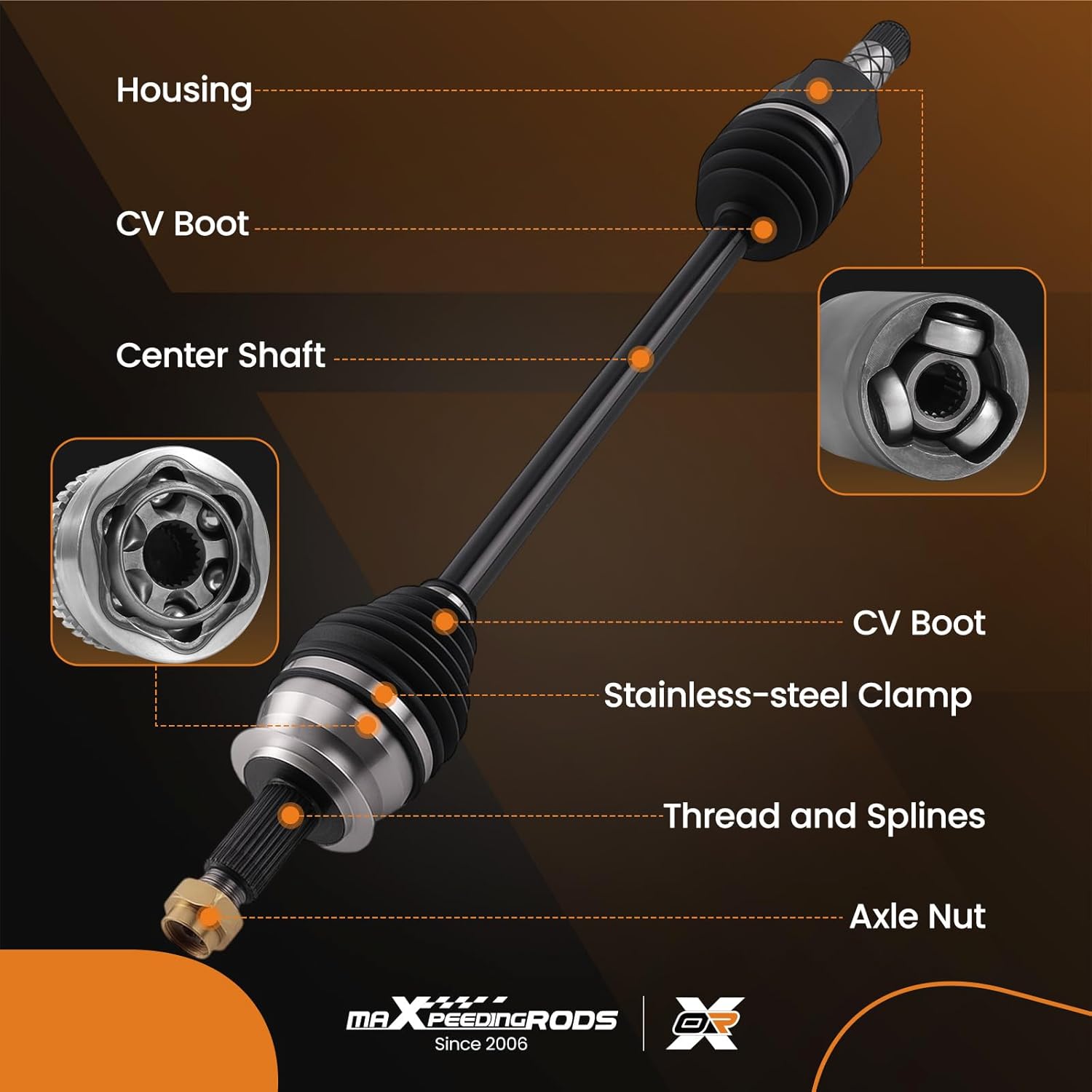 maXpeedingrods Pair (2) Front CV Axle Shaft Assembly for Subaru Impreza 2008-2015, Legacy & Outback 2005-2009, Front Passenger Driver Side