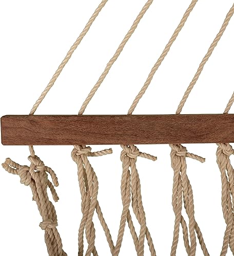 Miniatura 3 de Nags Head Hammocks NH11OT - Hamaca de cuerda de avena con cuerdas de cuerda de avena con cadenas de extensión gratis y ganchos para árboles, hecha a
