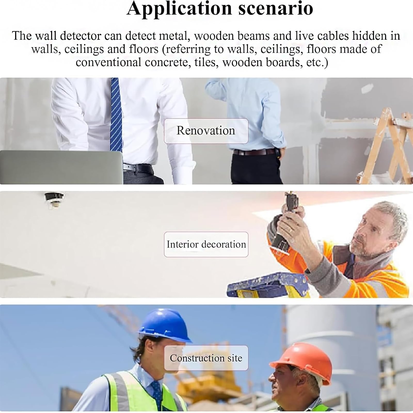 Escáner de Pared Multifuncional, Detector de Pared con localizador Central, 3 Modos de escaneo, detección de Profundidad de 110 mm, para Madera, Metal, Cables y circuitos en Paredes