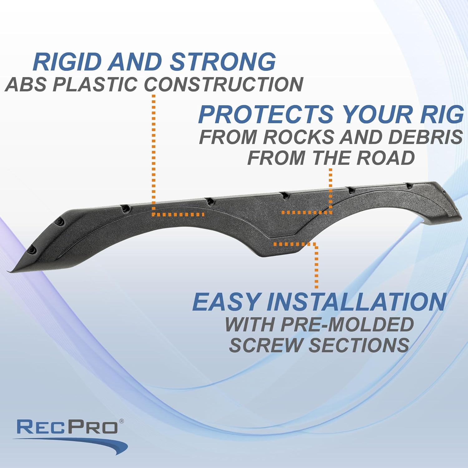 RecPro RV Black Tandem Fender Skirt | 67 1/2" W X 8" H | Forest River Salem Wildwood | Made in USA