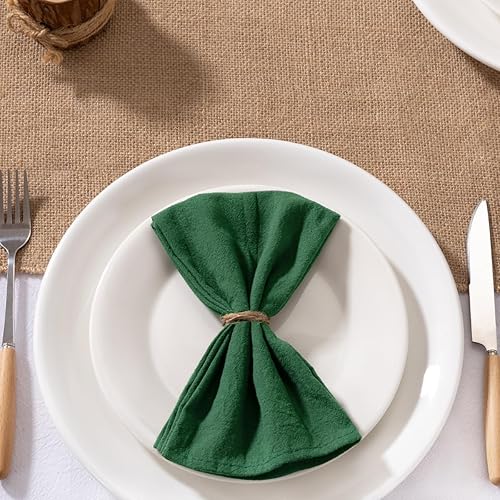 Miniatura 5 de MLMW Juego de 6 servilletas gruesas de lino y algodón, servilletas de tela suave de 17 x 17 pulgadas, servilletas rústicas a granel de mesa de otoño