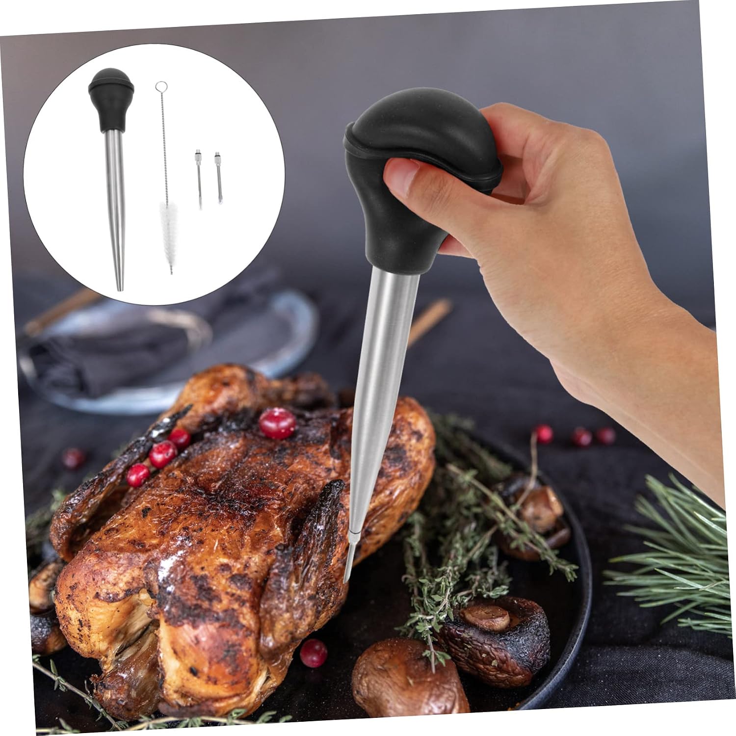 MAGICLULU 1set Turkey Injector Kit Sauce Injector Drip Oil Seasoning Tube for Barbecue and Meat Marinade Easy to Use for Flavorful Cooking