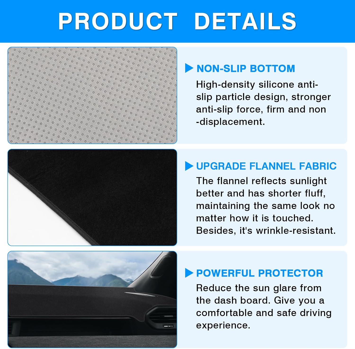 Autorder Dashboard Cover Mat for Honda Passport 2026 Accessories Dash Cover Upgrade Flannel Dash Mat Sunshade Glare UV Rays Protector