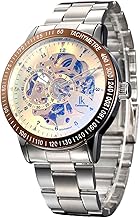 Alienwork IK Orologio Automatico Uomo Donna Scheletro Fondo in Vetro