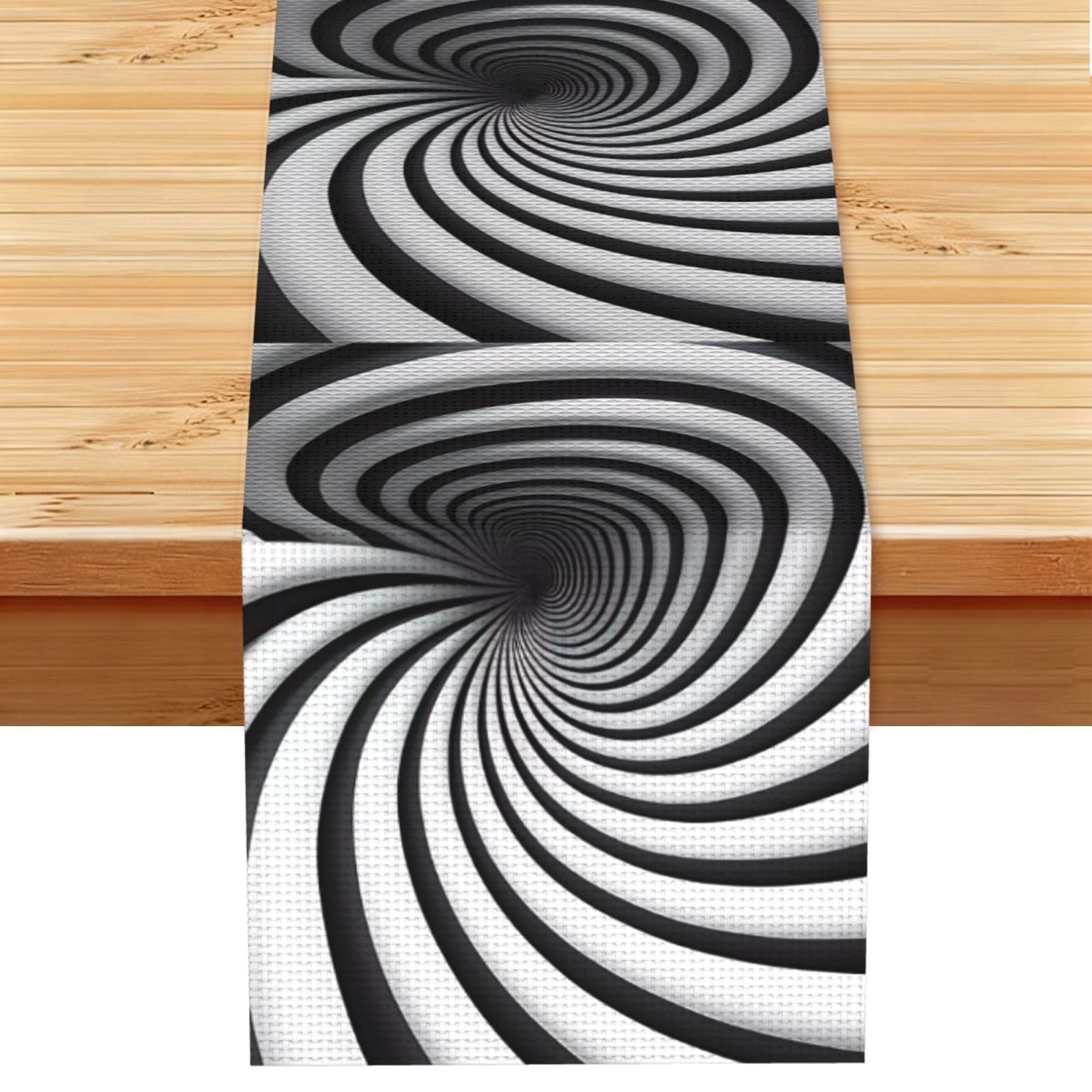 spiral optical illusion gif Table Runner 13x72 Inch Dining Decor