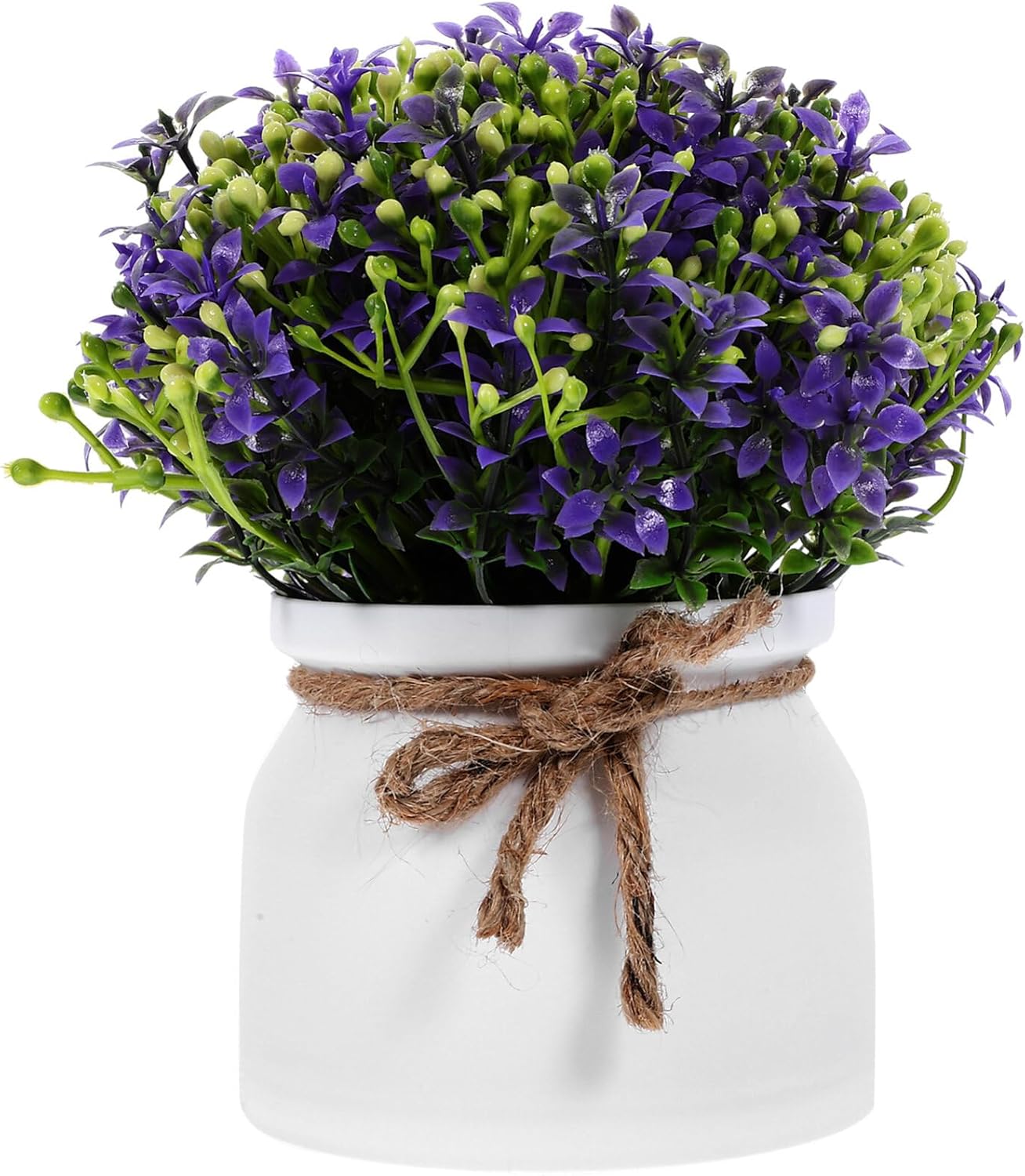 VOSAREA Artificial Green Potted Plant Artificial Potted Flower Realistic Faux Potted