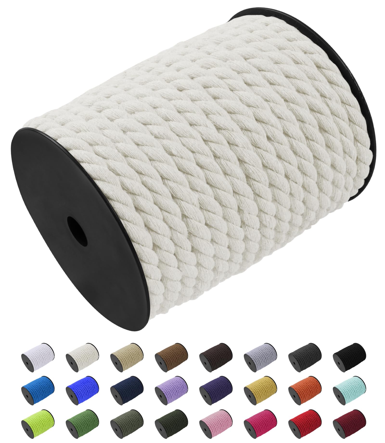 Cuerda macramé 10mm Uiopa en algodón natural premium para DIY