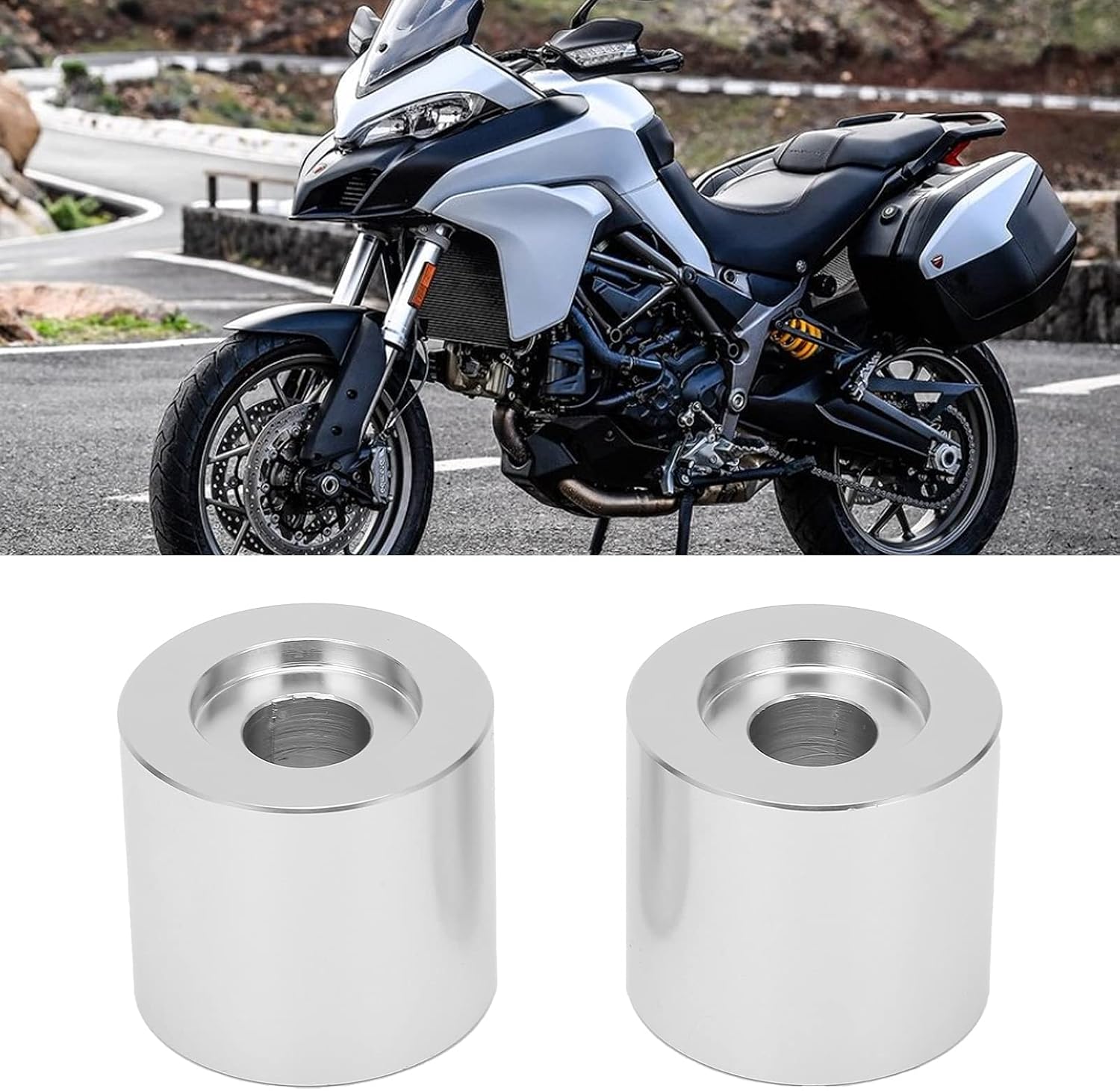 Rise Handlebar Risers Extension, Motorcycle Handlebar Riser Bar Clamp Spacers fit for 1200/S/ENDURO 2010‑2019 (Silver)