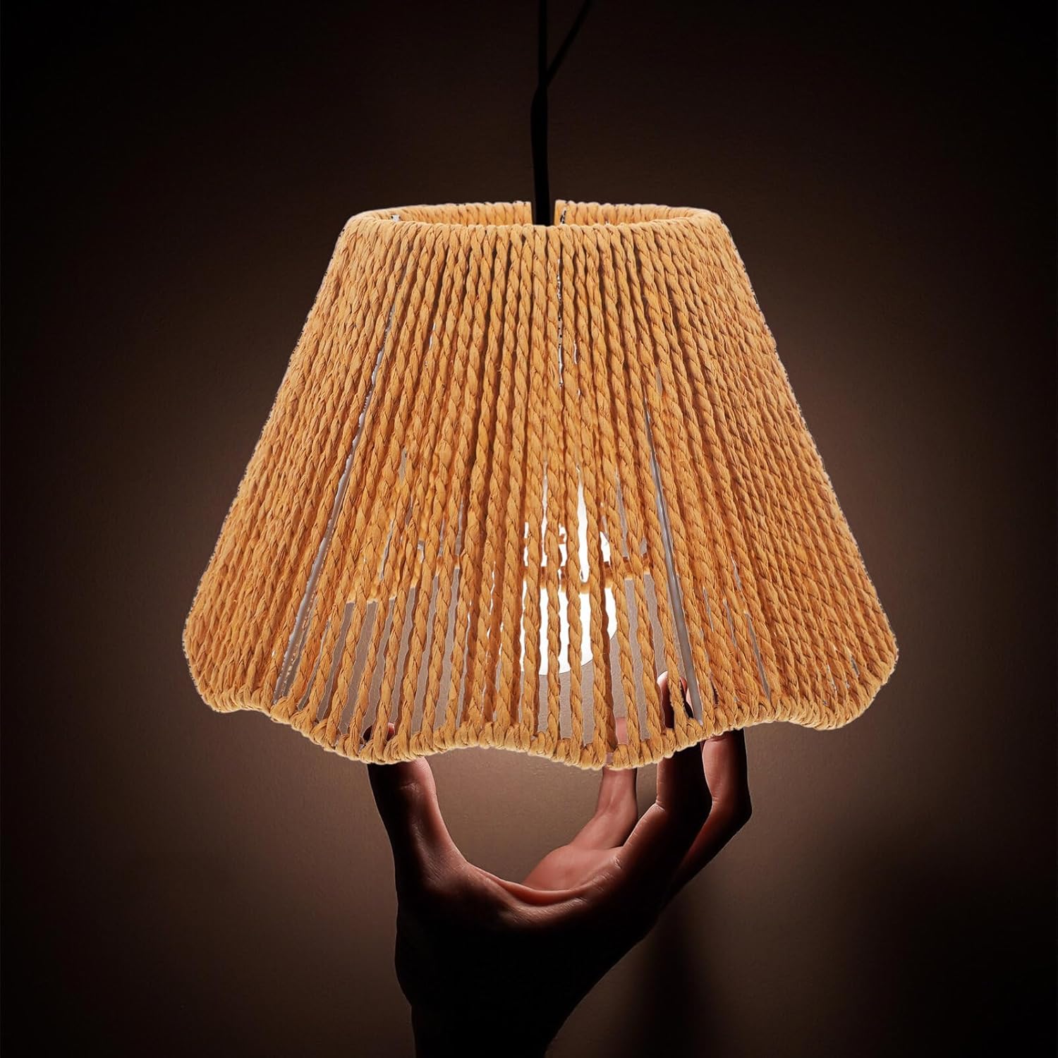 Replacement Lamp Shades for Table Lamps Paper String Woven Light Cover Retro Ceiling Light Cover