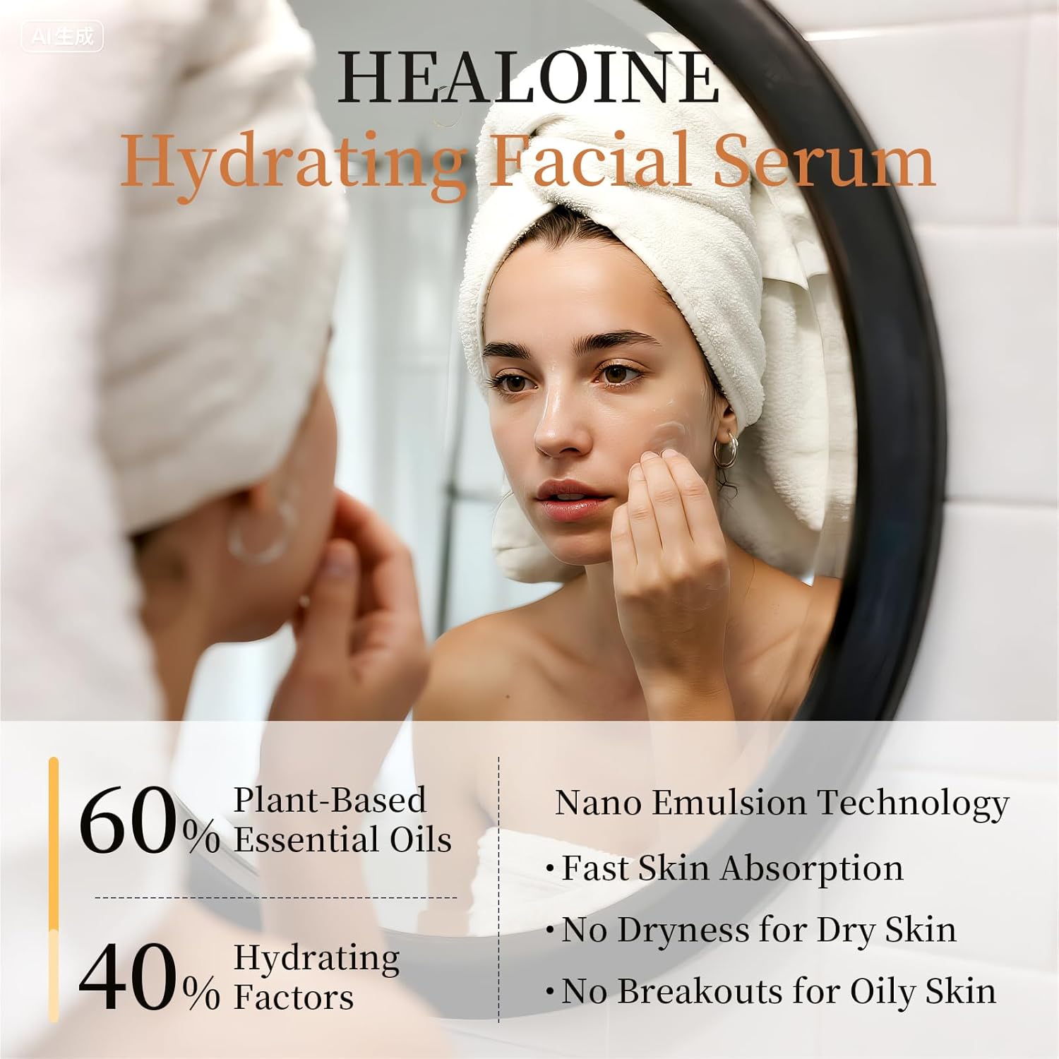 Double Peptides Serum for Face Niacinamide Hyaluronic Acid Power Repairing Essence Hydrating Serum for Face Filtrate for Dull Skin & Fine Lines, Korean Skin Care - Image 2