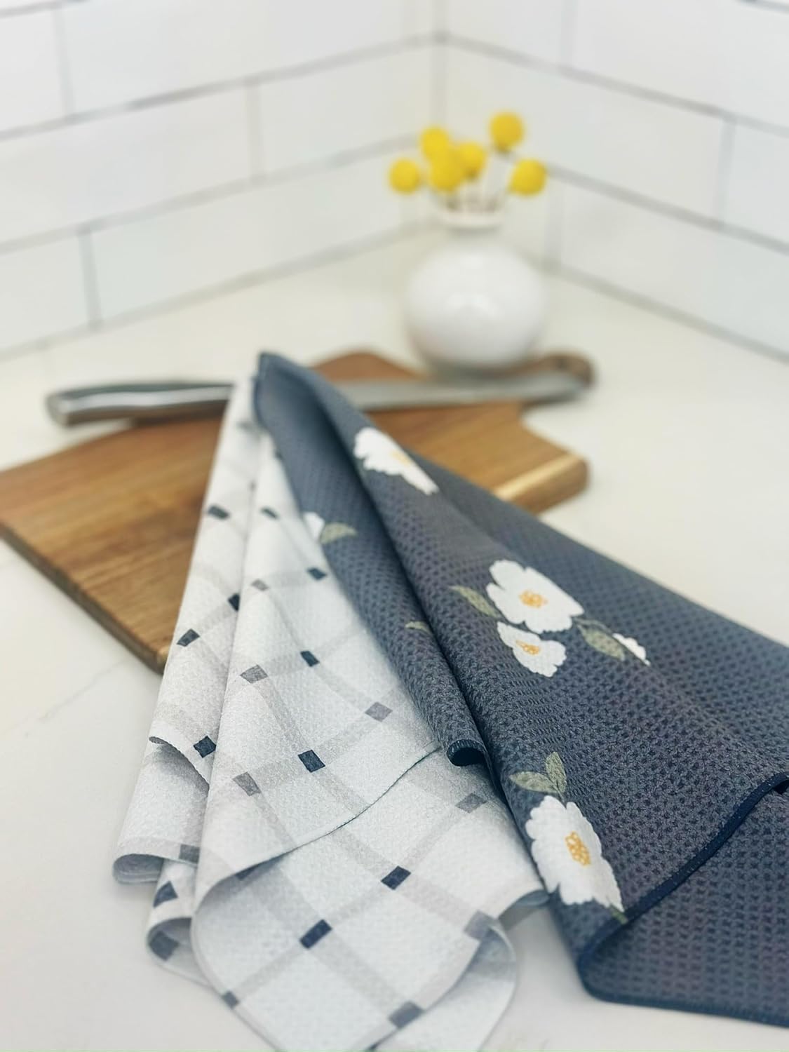 Trig Kitchen Towel. Tea Towel. Dish Cloth. Double Sided Design. Quick Dry Waffle Weave Microfiber. Highly Absorbent. Designer Prints. Modern. 2 Pack. Jane - Image 5
