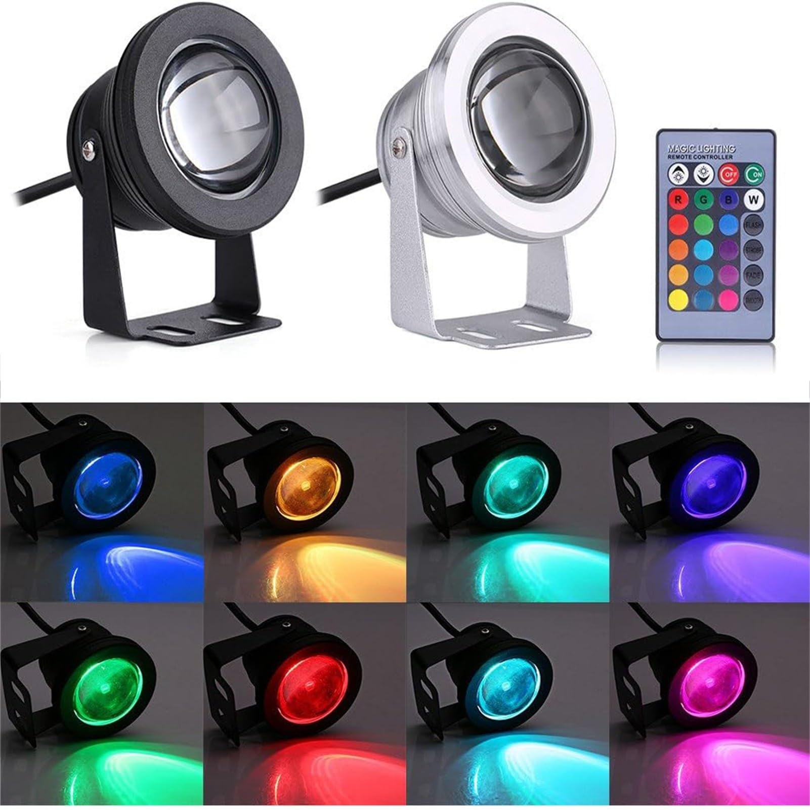 Lámpara Sumergible 10W IP68 Estanque Aluminio LED 24V