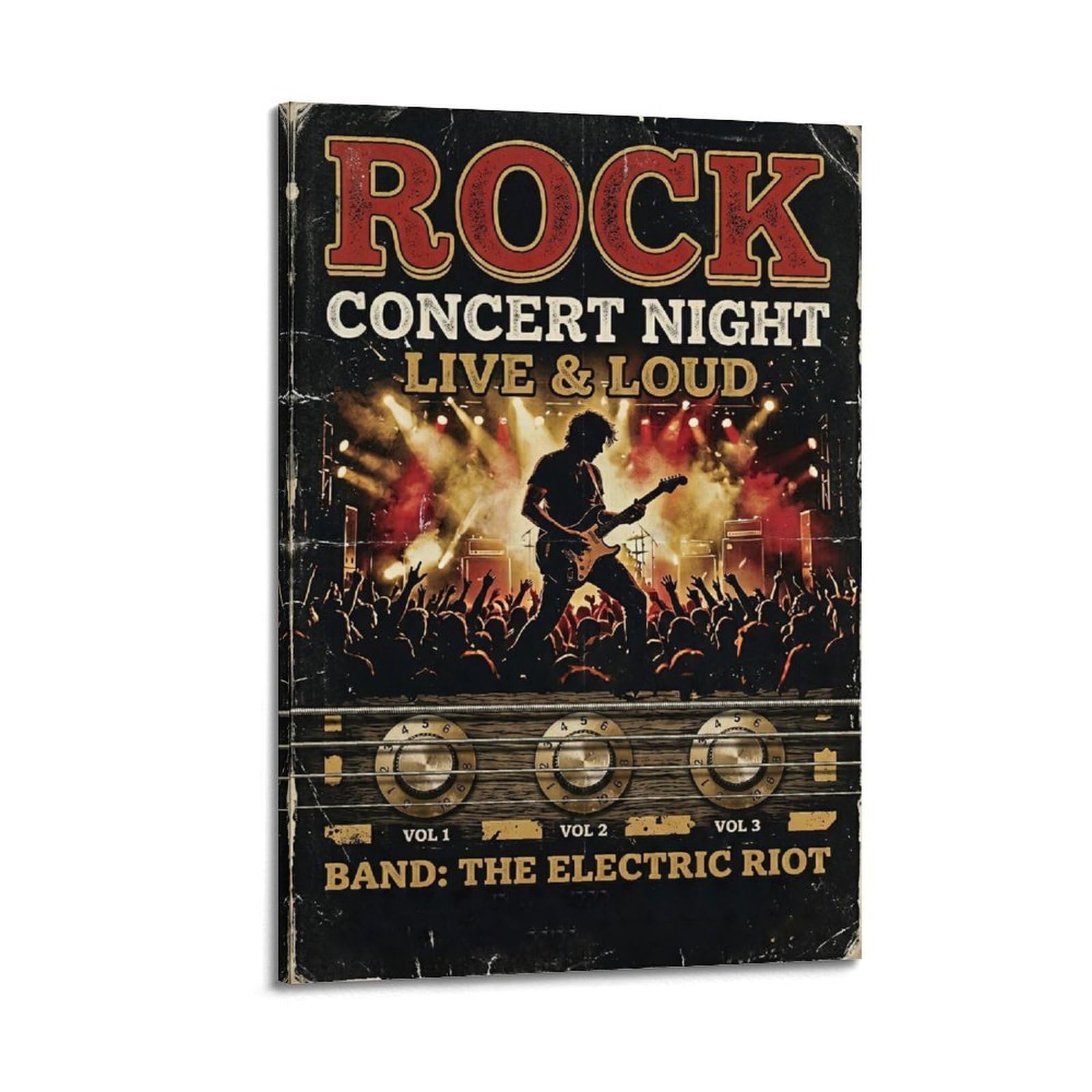 OKNGB Vintage Grunge Gig Style Rock Concert Night Poster Decorative Painting Canvas Art Picture 20x30inch(50x75cm)