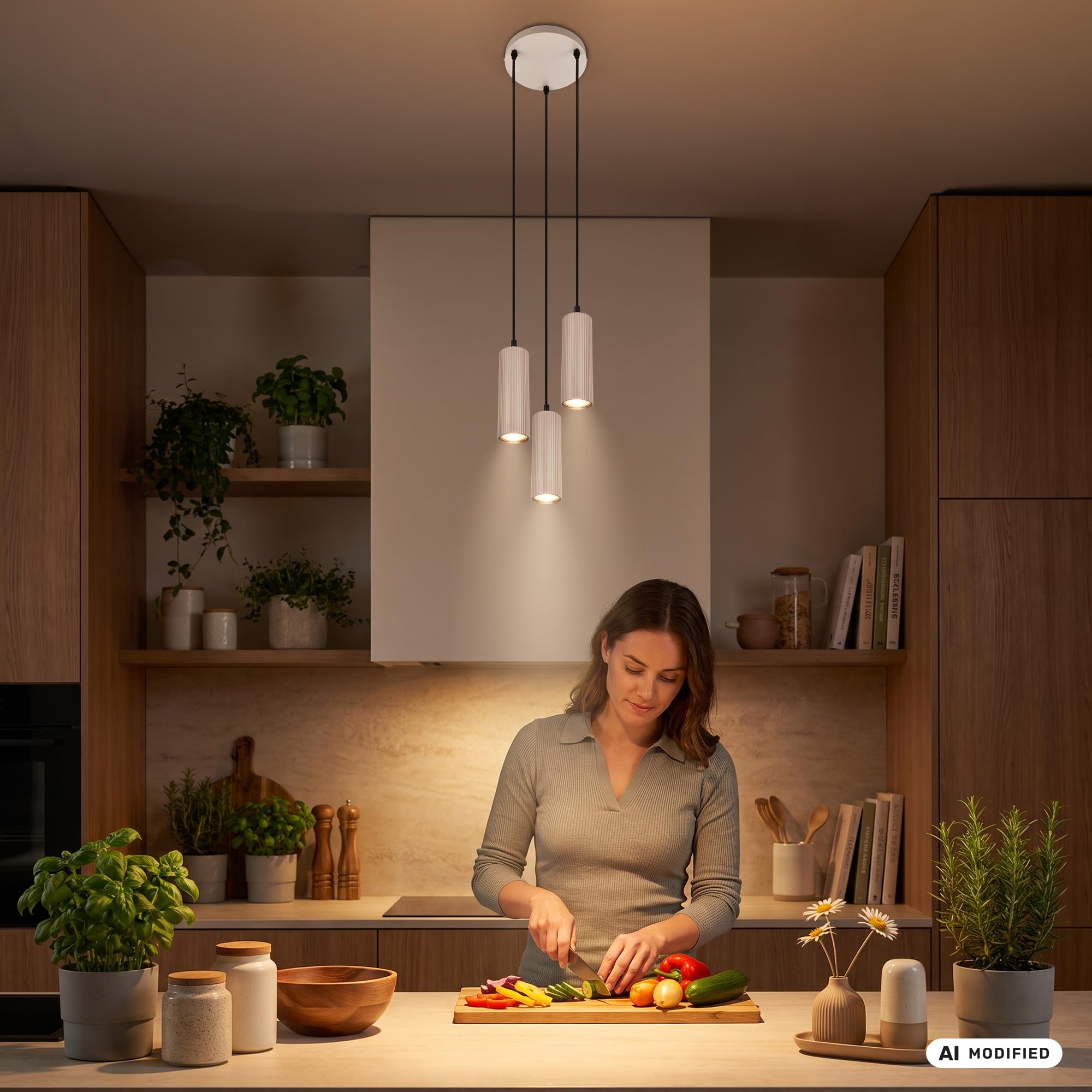BRILONER - Pendelleuchte Höhenverstellbar GU10 Fassung Beige max. 120 cm