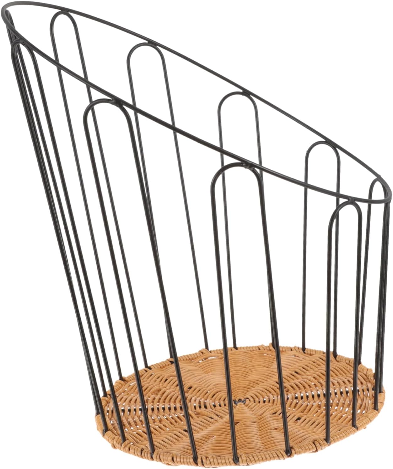 Woven Bread Basket for Kitchen Counter Rust Resistant Iron Frame Large Decorative Storage Basket for Serving Bread and Baked Goods