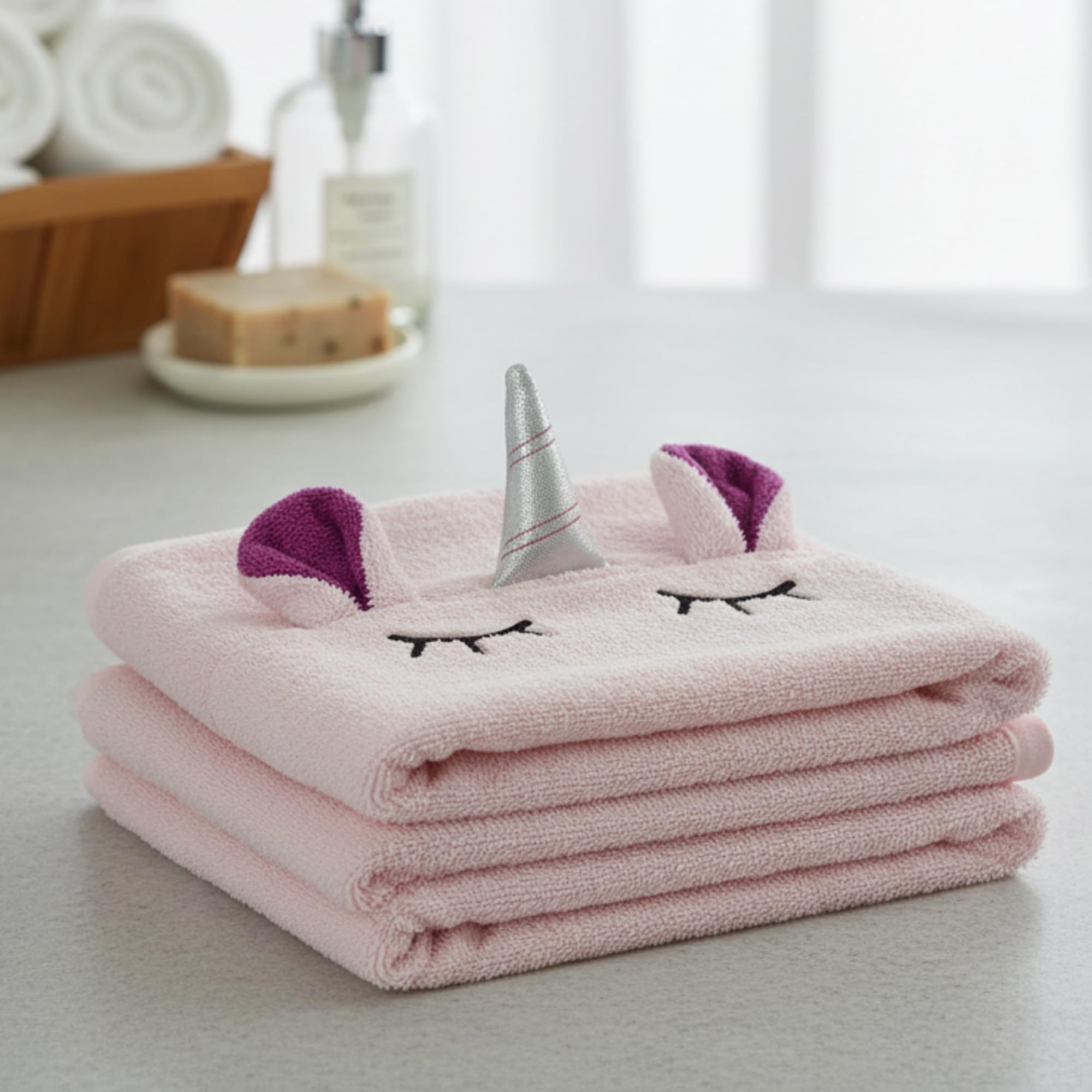 EVERSOFT FABRICS Organic Baby Towel for Newborn 100% Turkish Organic Cotton 280g 80x80 Hooded Towel, Oeko-Tex 100 Certified - Image 4