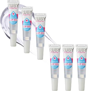 Ruby Kisses Hydrating Lip Oil Clear RLO01 6-Pack: Deep Moisturizing Treatment Reduces Fine Lines & Wrinkles