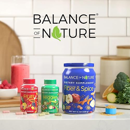 Miniatura 7 de Balance of Nature Whole Health System - Frutas y verduras integrales y suplementos de fibra y especias - 30 porciones cada una