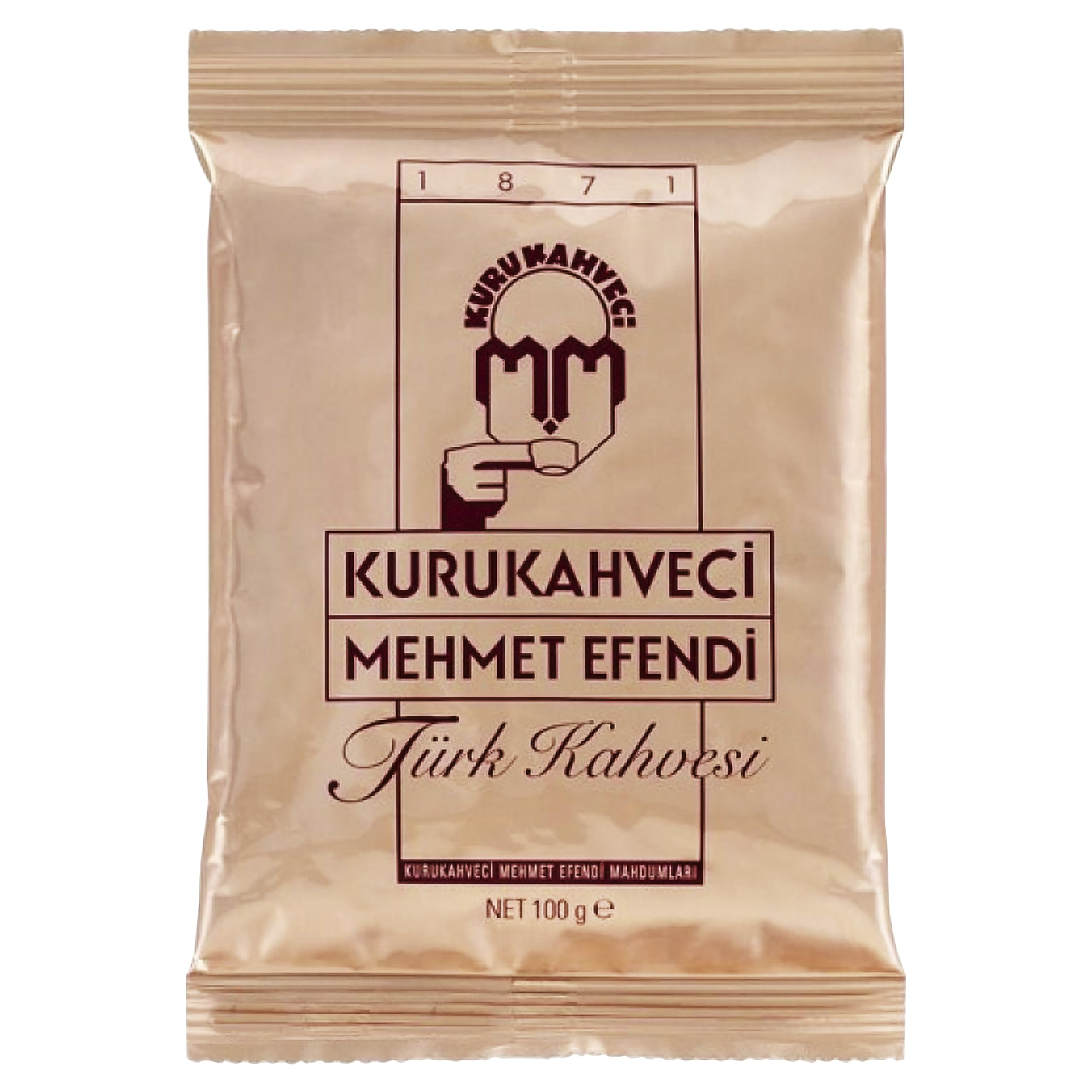 KURUKAHVECI MEHMET EFENDI Turkish Coffee, Arabica Beans, Roasted Ground,Rich Aroma, Fresh, Medium to Heavy-bodied, Original Taste Since 1871 (3.52 OZ / 100 Gr)