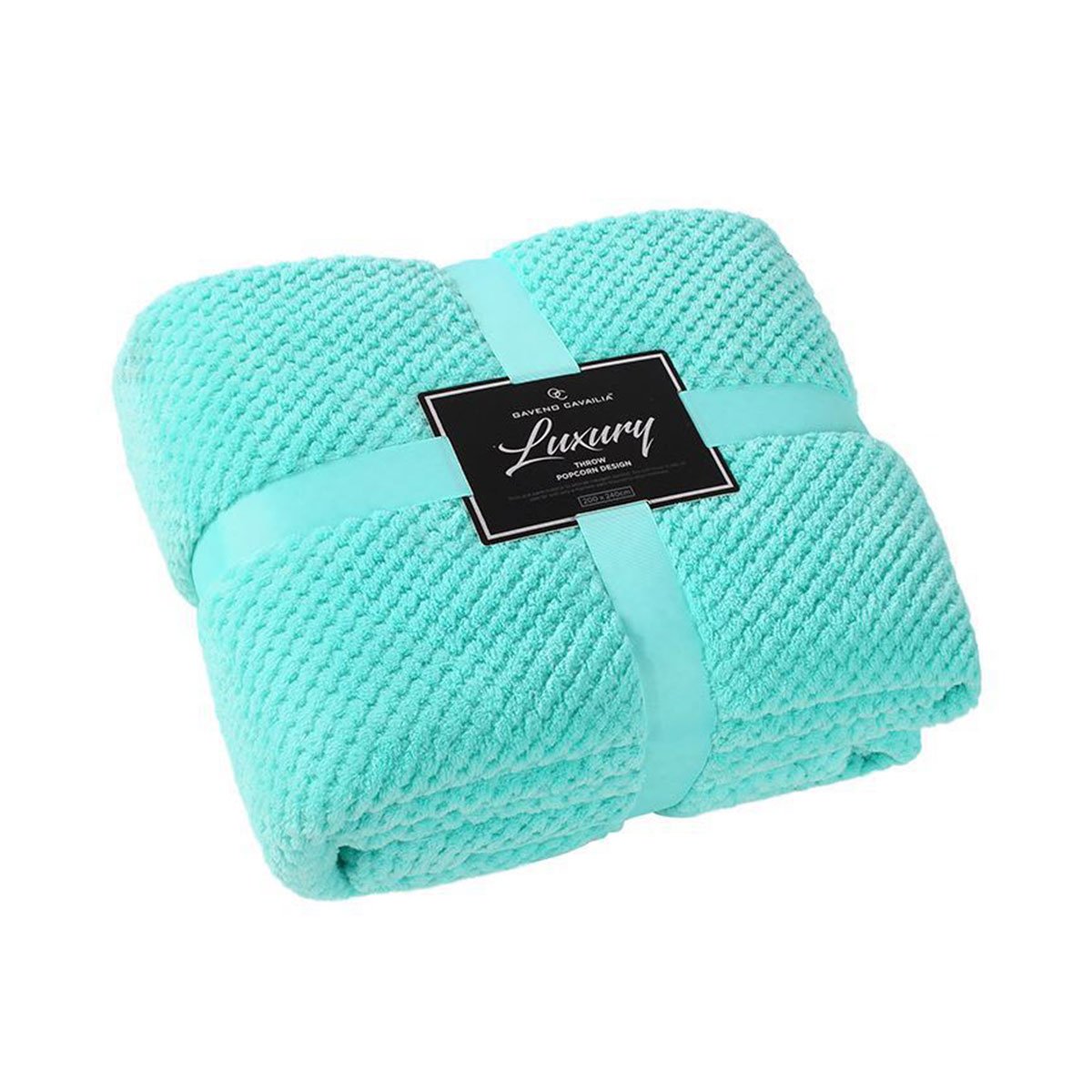 Gc Gaveno Cavailia Popcorn-Aqua Super Soft & Cosy Luxury Teddy Fleece Honeycomb Throw, Easy Care Fluffy & Warm Sofa Blanket, Size, Polyester, King(200X240)