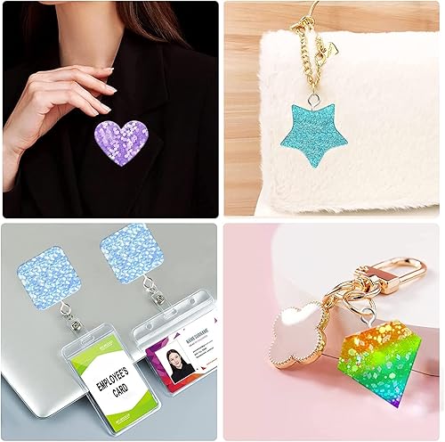 Miniatura 4 de Molde cuadrado de silicona de resina para carretes de insignias, molde de fundición de resina epoxi para hacer joyas y colgantes, agarre de teléfono