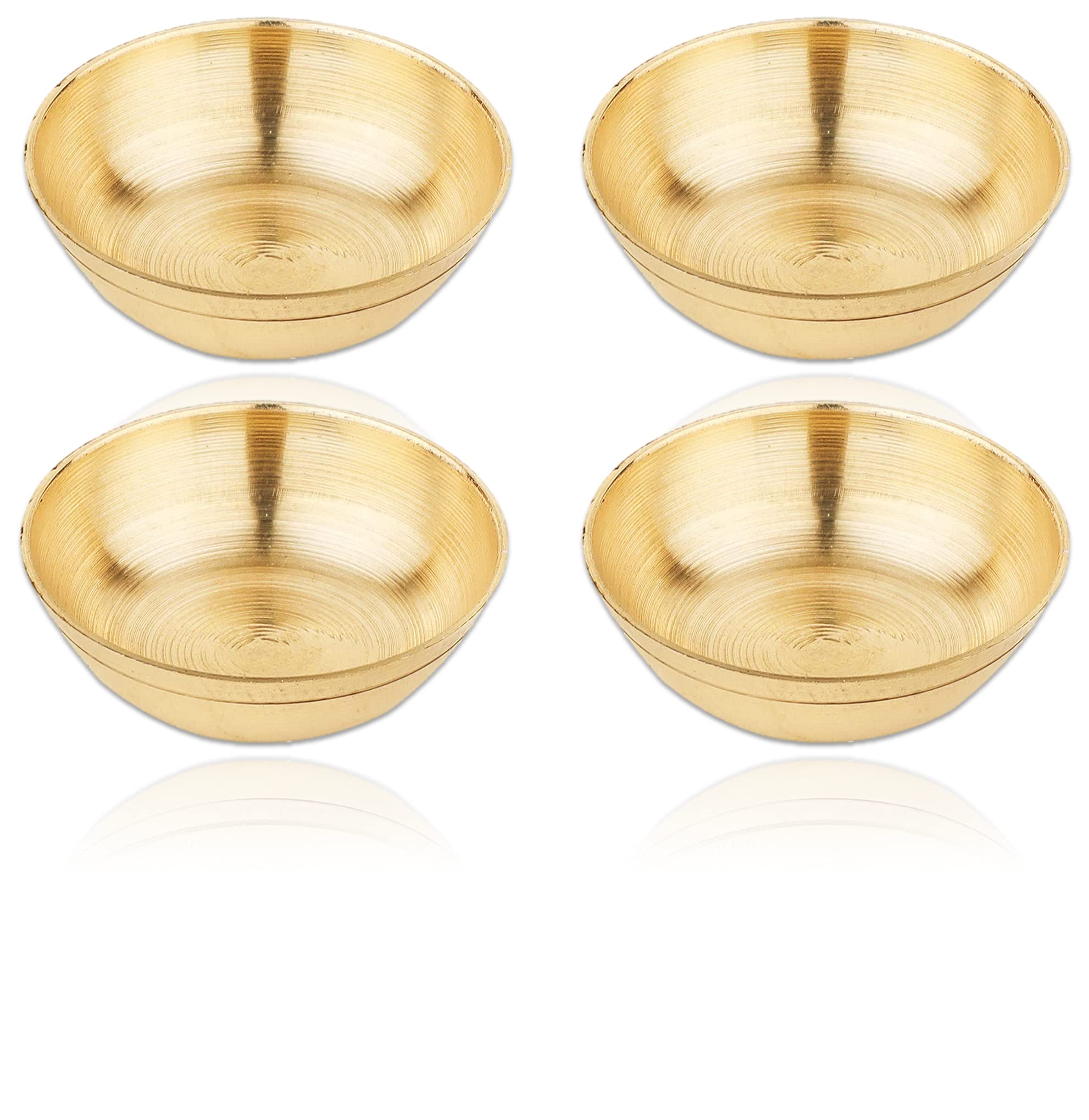 BRIJ HAAT Brass puja Katori Set for Home Pooja Temple Gold Small (4pc)-image-49
