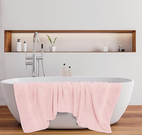 Miniatura 8 de Oakias Juego de 2 toallas de baño de 21.16 ozyd, tamaño extragrande, de 35 x 70 pulgadas, 100% algodón hilado en anillo, suave y de secado rápido,